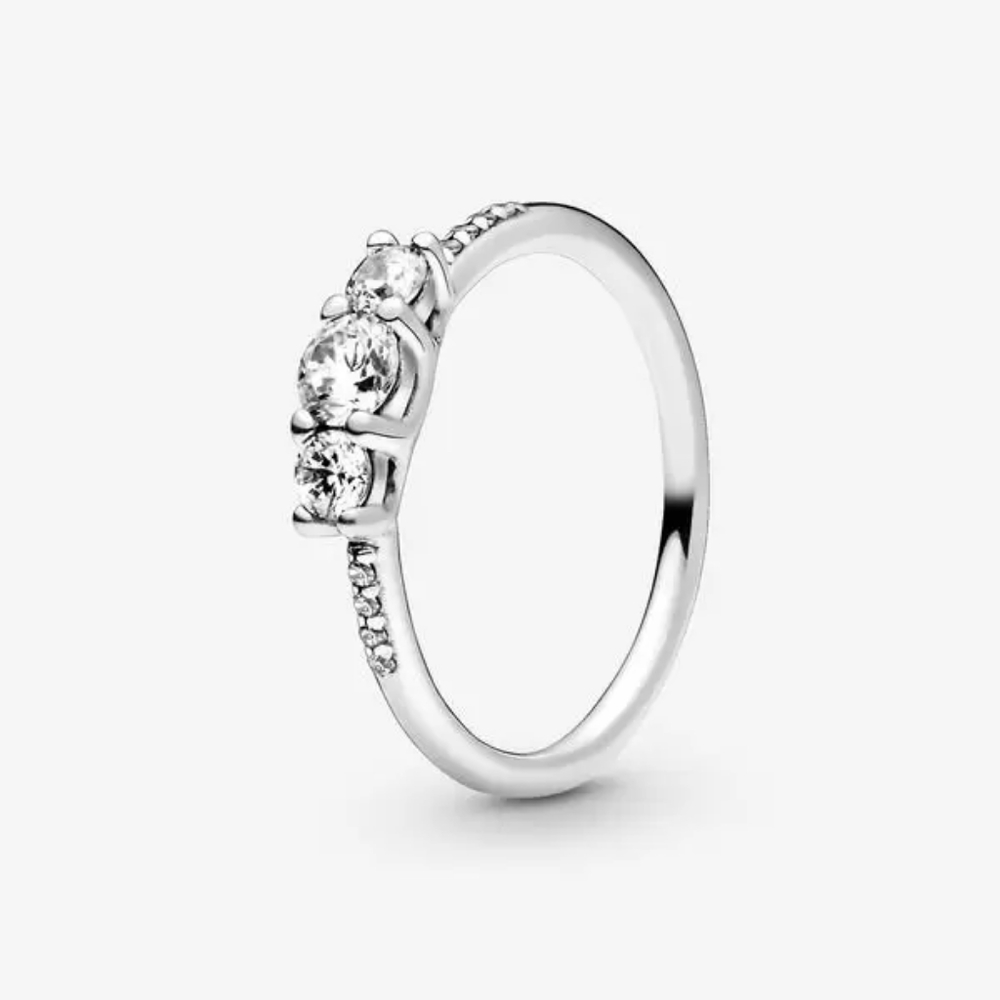 PANDORA Clear Three-Stone Ring